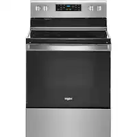 Whirlpool - 5.3 Cu. Ft. Freestanding Electric Range with Self-Cleaning and Frozen Bake - Stainless Steel - Front_Zoom