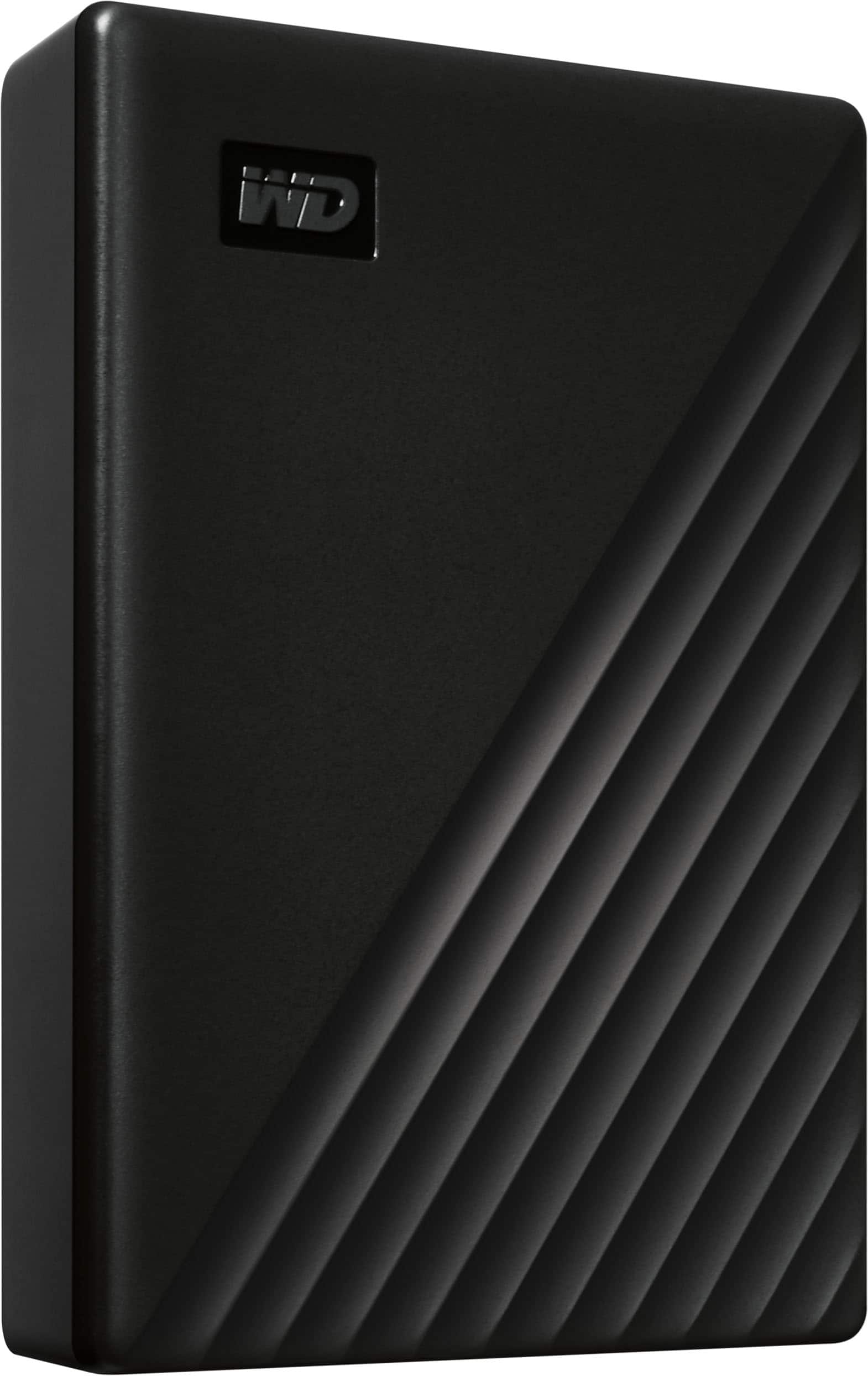 Left. WD - My Passport 5TB External USB 3.0 Portable Hard Drive - Black.
