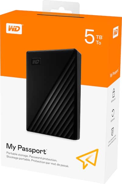 WD My Passport 5TB External USB 3.0 Portable Hard Drive Black WD My Passport 5TB External USB 3.0 Portable Hard Drive Black