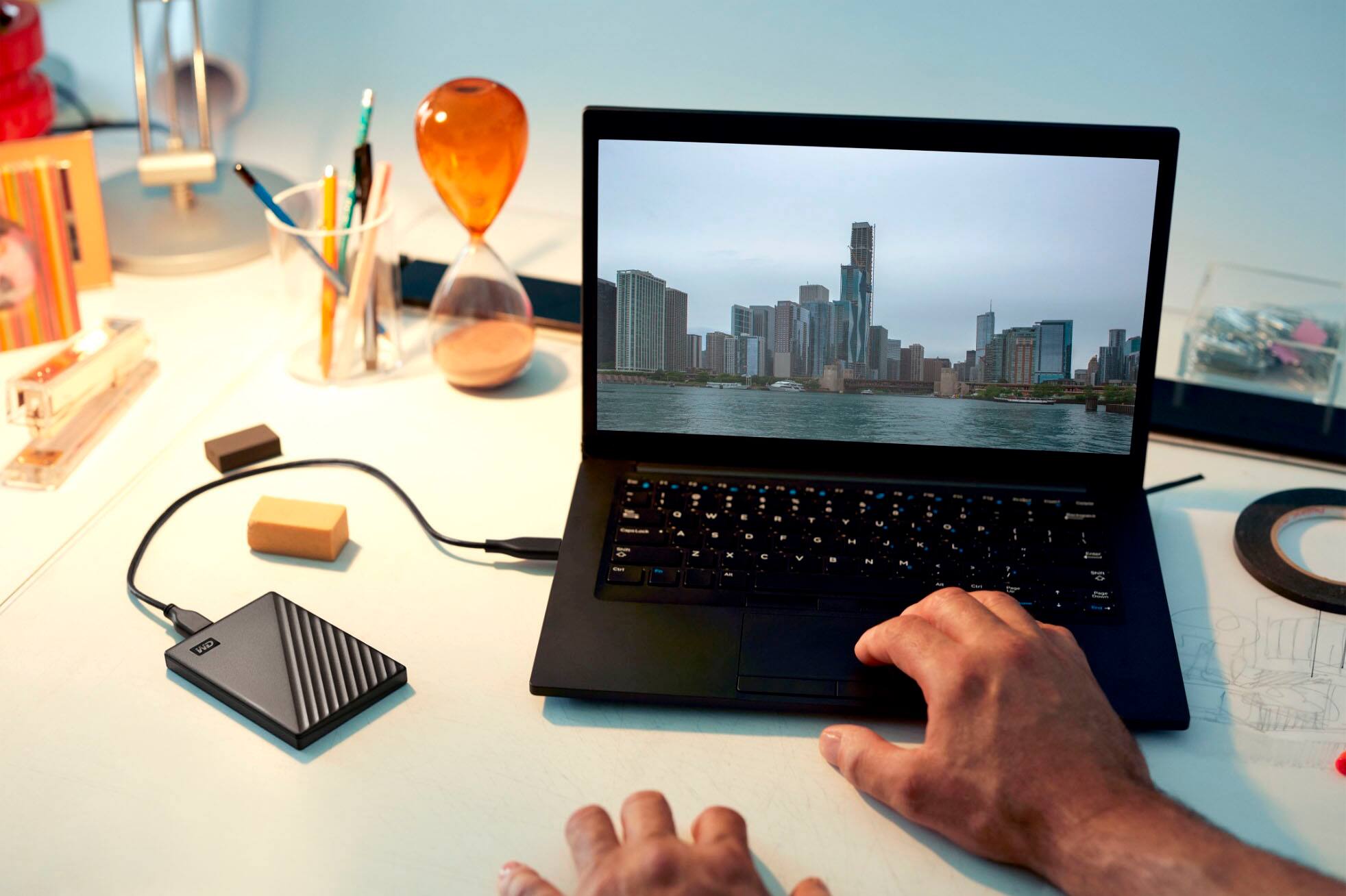 Alt View 15. WD - My Passport 5TB External USB 3.0 Portable Hard Drive - Black.