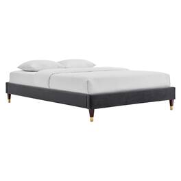 Modway - Harlow Performance Velvet King Platform Bed Frame - Gray