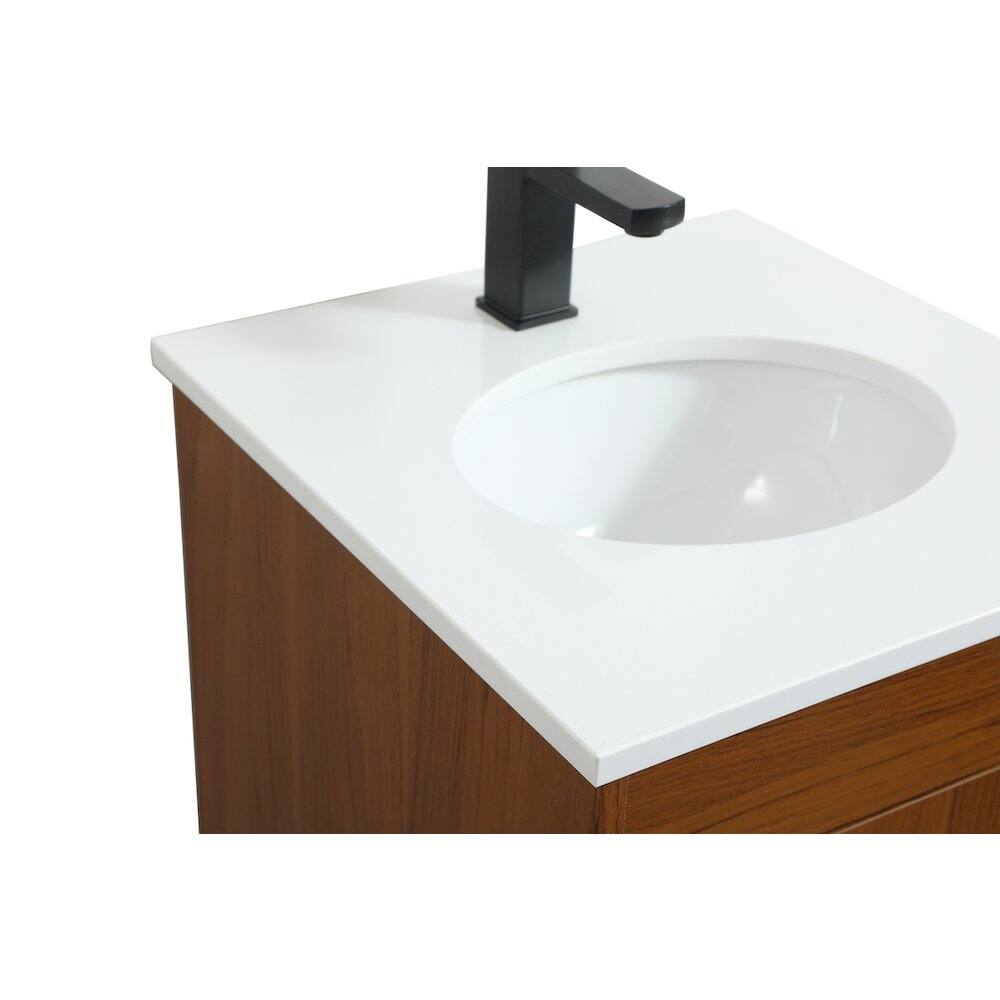Alt View 1. Elegant Kitchen and Bath - 18 Inch Single Bathroom Vanity In Teak - Teak.