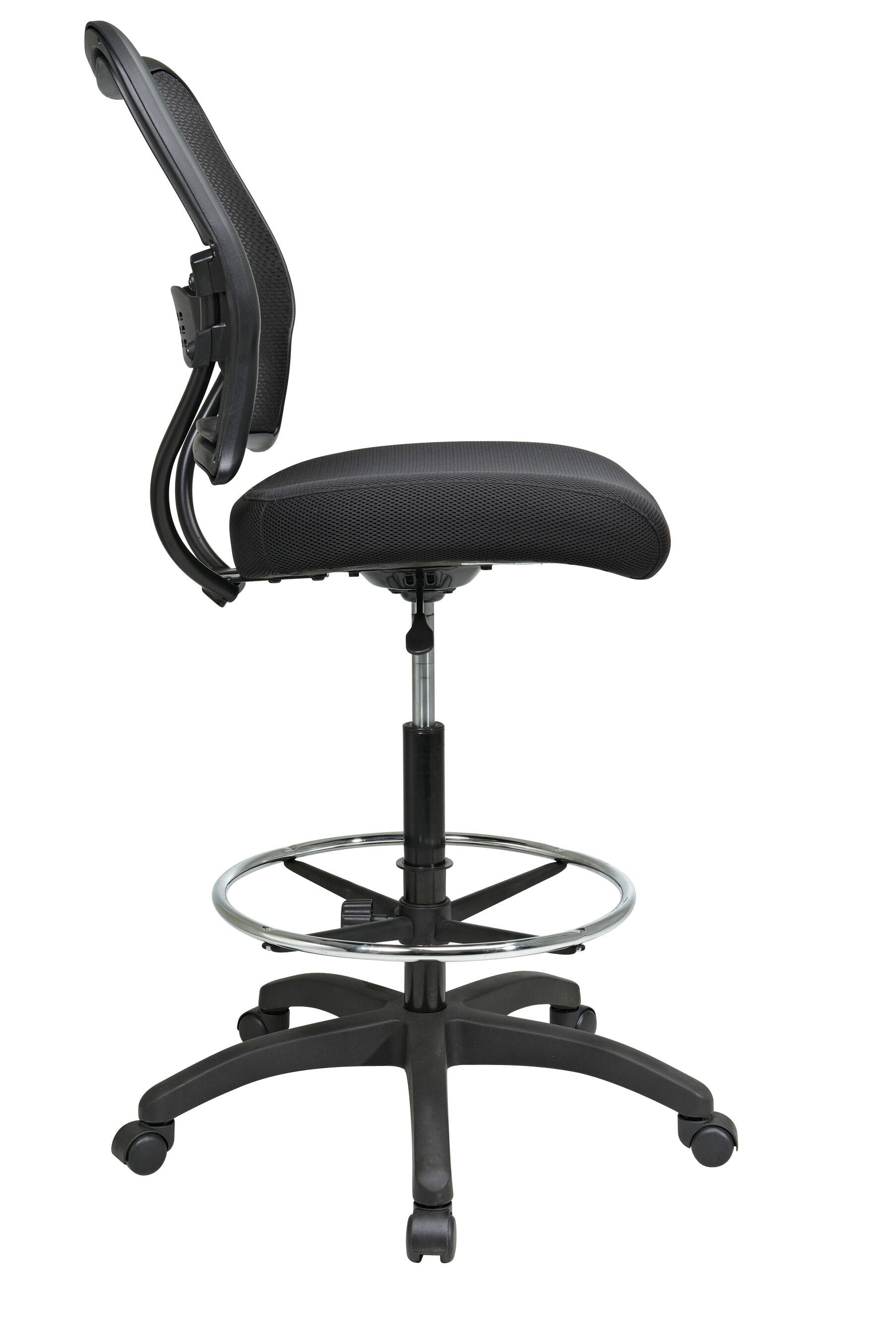 Left. Office Star Products - Deluxe AirGrid® Back Drafting Chair - Black.