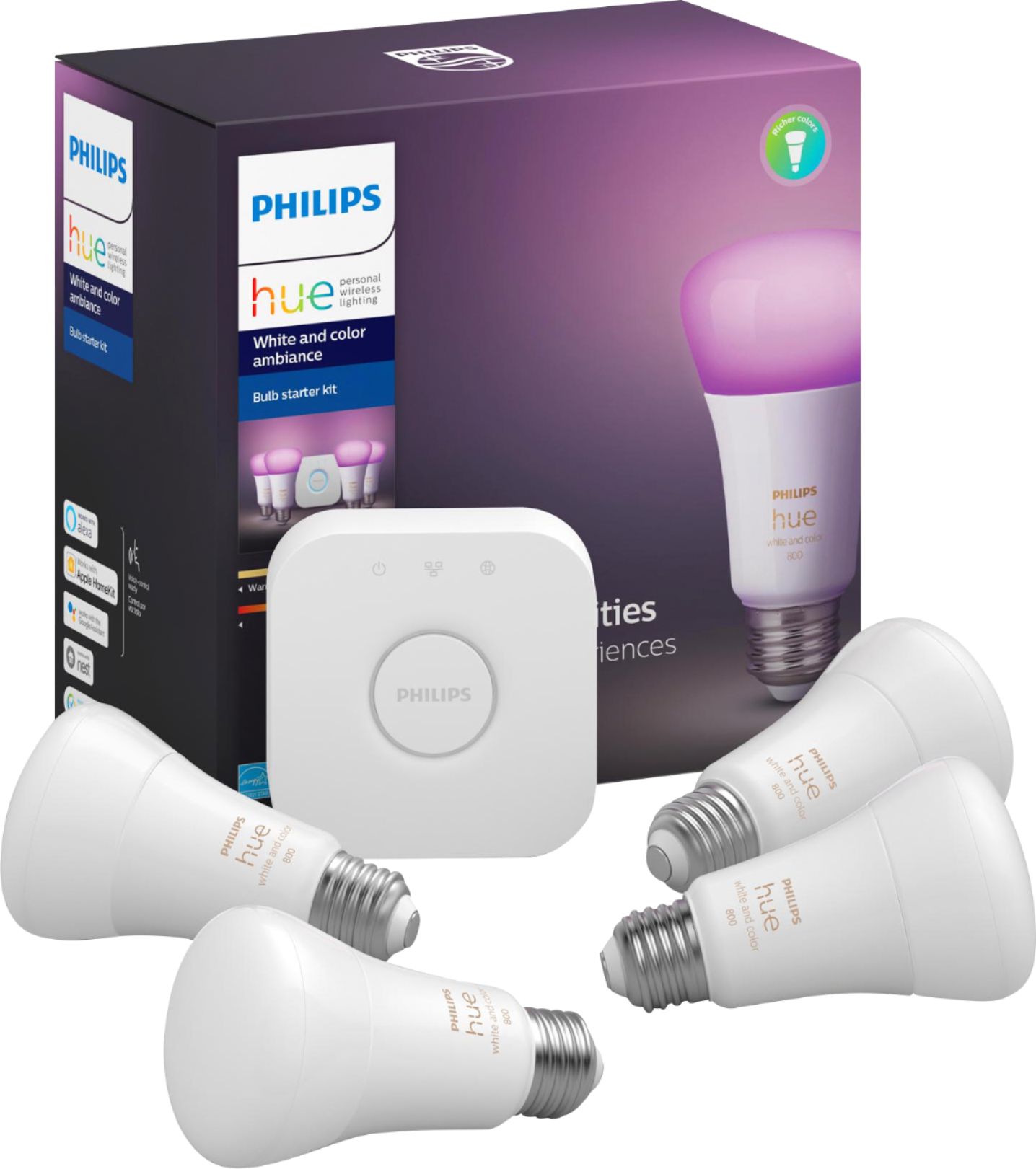 Philips Hue A19 LED Smart Bulb Starter Kit 548545 for sale online 