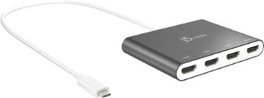 j5create - USB-C to 4-Port HDMI Multi-Monitor Adapter - Silver - Front_Zoom