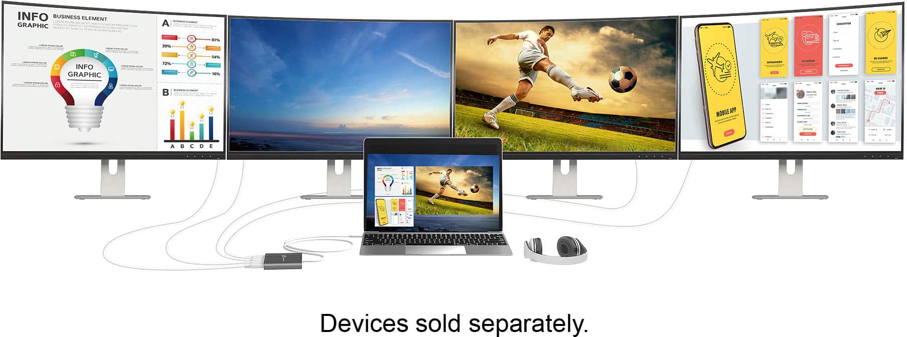 Alt View 16. j5create - USB-C to 4-Port HDMI Multi-Monitor Adapter - Silver.