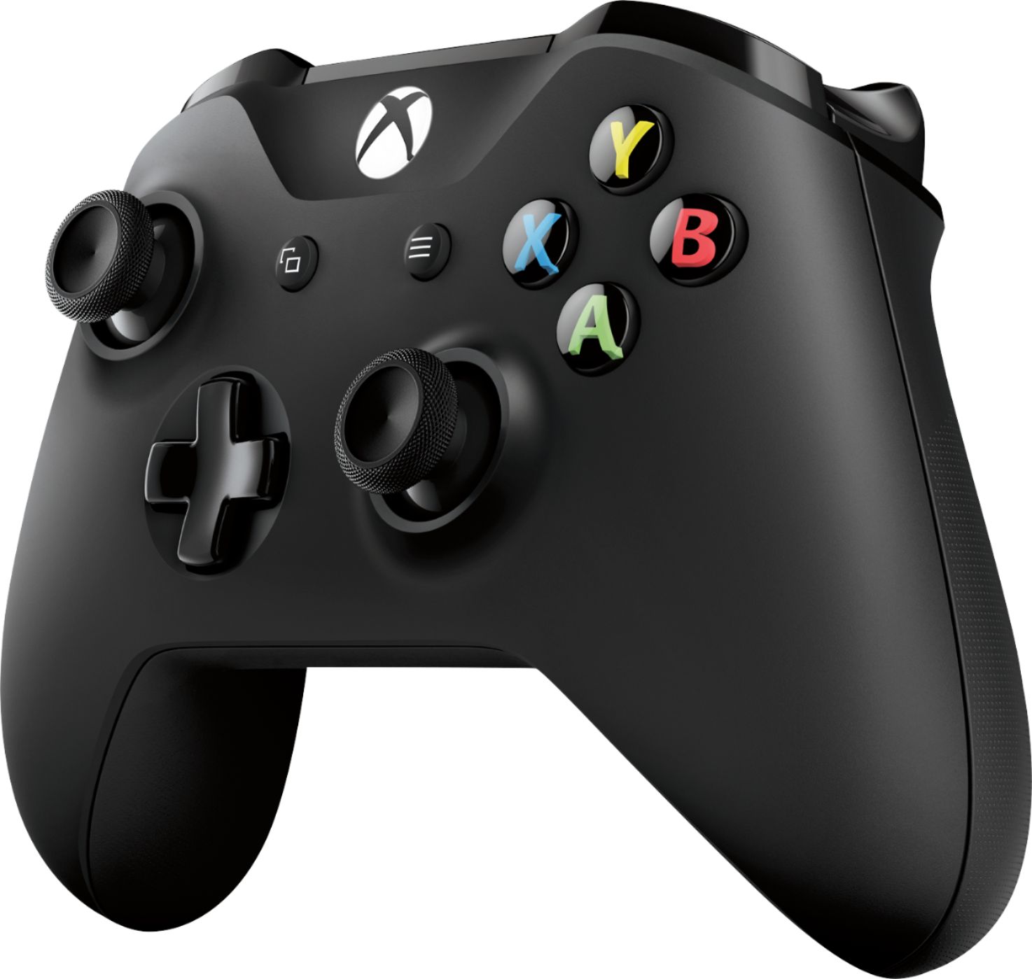 Left View: Microsoft - Geek Squad Certified Refurbished Wireless Controller for Xbox One and Windows 10 - Black