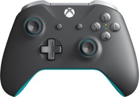 Microsoft - Geek Squad Certified Refurbished Wireless Controller for Xbox One and Windows 10 - Gray/Blue - Front_Zoom