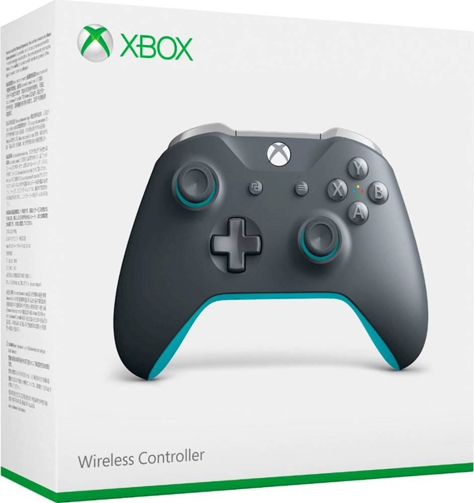 Alt View 12. Microsoft - Geek Squad Certified Refurbished Wireless Controller for Xbox One and Windows 10 - Gray/Blue.