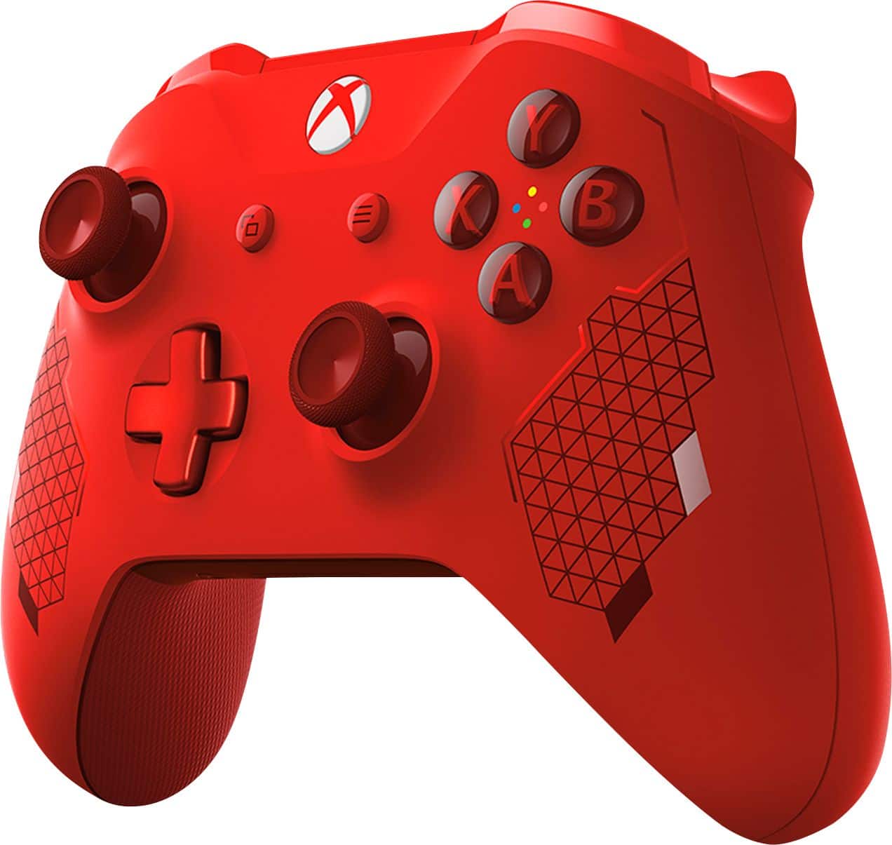 Angle. Microsoft - Geek Squad Certified Refurbished Wireless Controller for Xbox One and Windows 10 - Sport Red Special Edition.