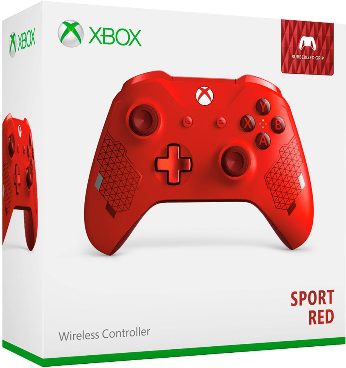 Alt View 12. Microsoft - Geek Squad Certified Refurbished Wireless Controller for Xbox One and Windows 10 - Sport Red Special Edition.