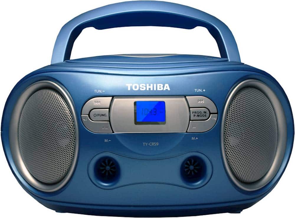 Front. Toshiba - CD/CD-R/CD-RW Boombox with AM/FM Radio - Blue.