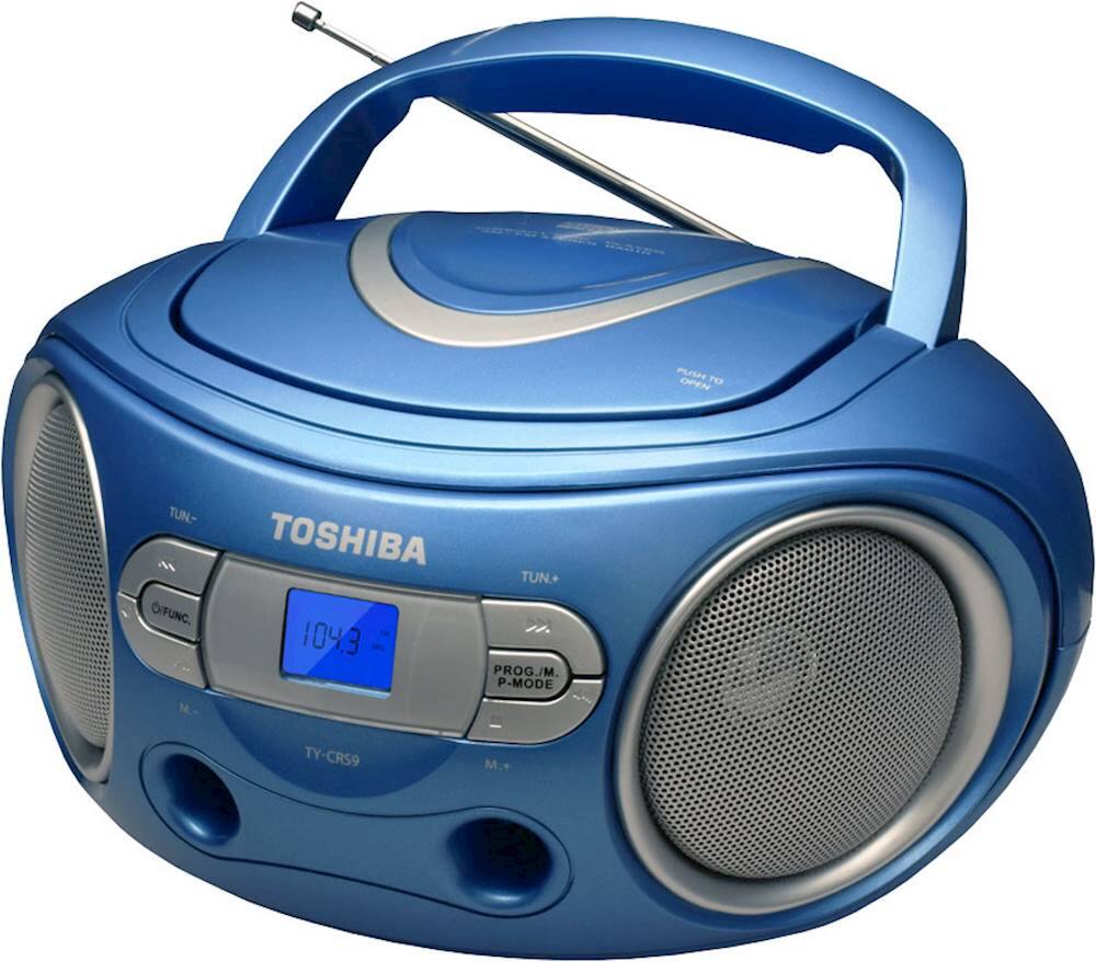 Left. Toshiba - CD/CD-R/CD-RW Boombox with AM/FM Radio - Blue.