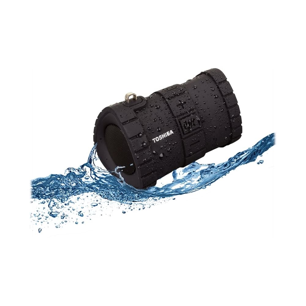 Left. Toshiba - TY-WSP100 Portable Bluetooth Speaker - Black.