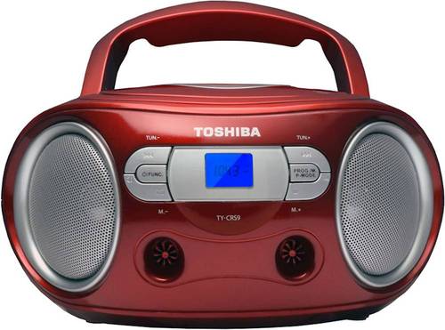 Toshiba - CD/CD-R/CD-RW Boombox with AM/FM Radio - Red