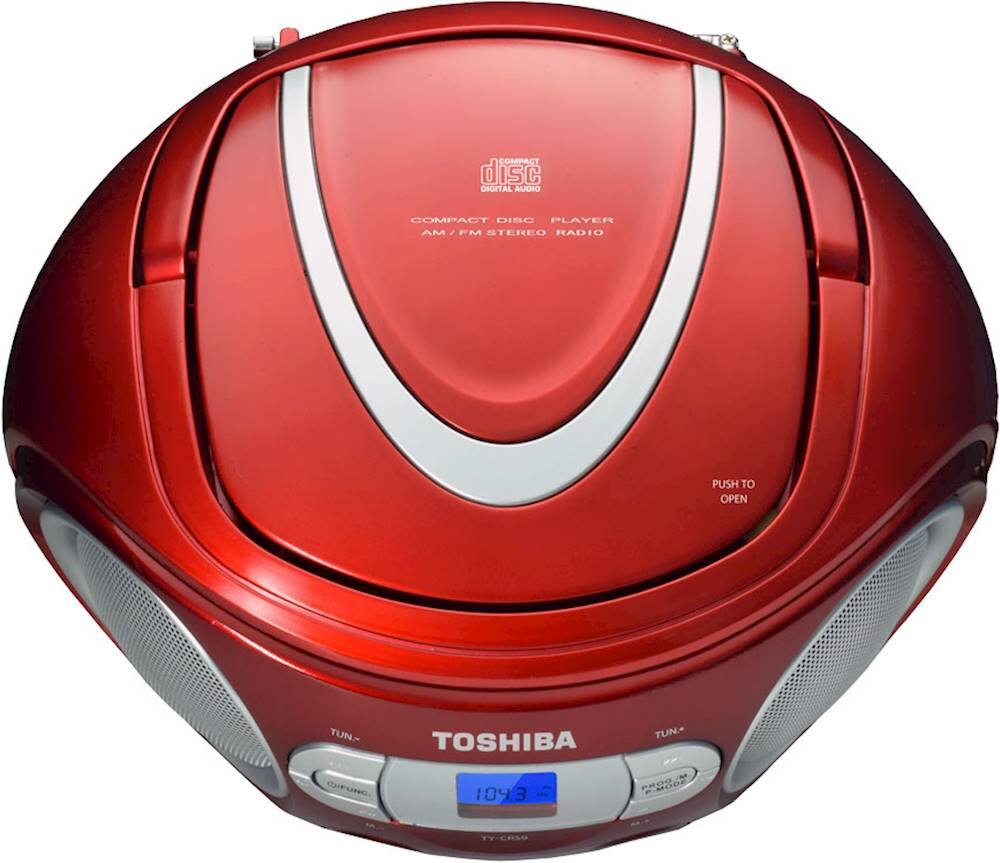 Alt View 11. Toshiba - CD/CD-R/CD-RW Boombox with AM/FM Radio - Red.