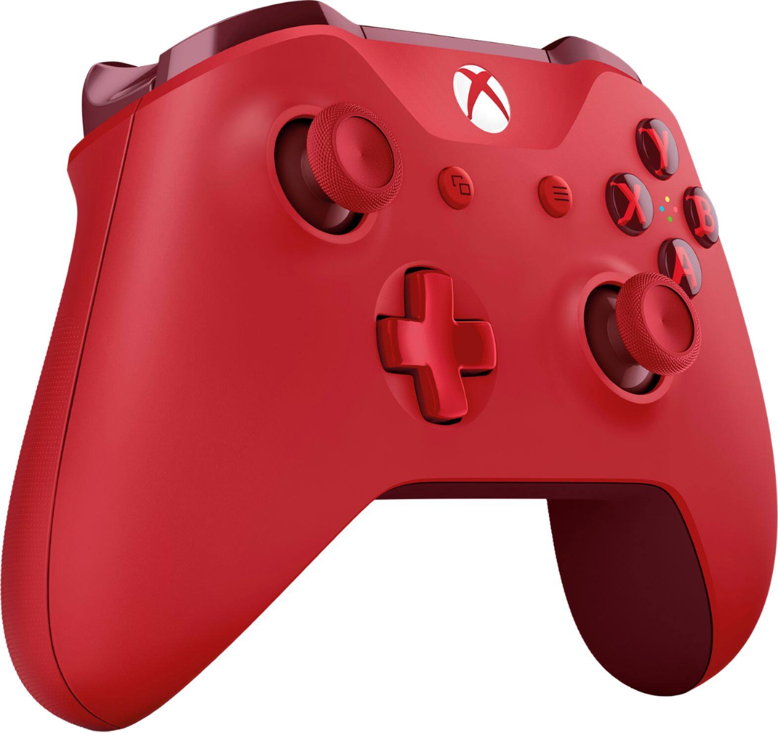 Angle. Microsoft - Geek Squad Certified Refurbished Wireless Controller for Xbox One and Windows 10 - Red.