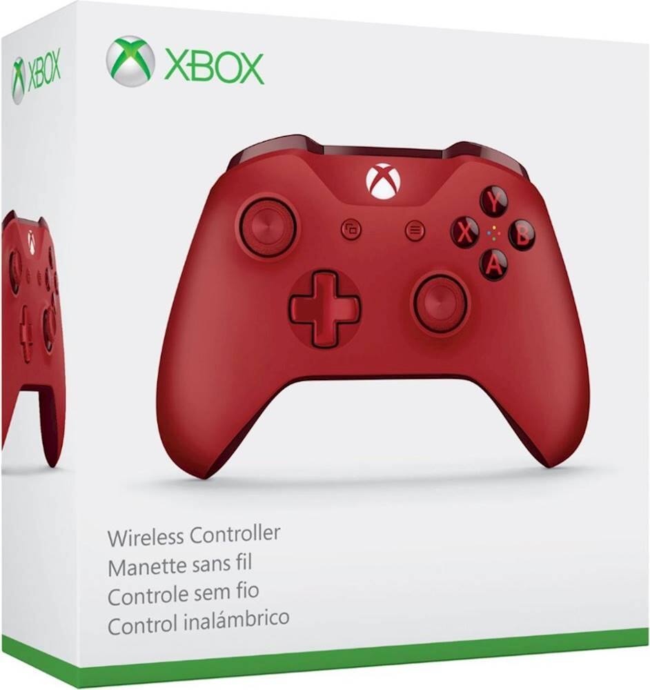 Alt View 12. Microsoft - Geek Squad Certified Refurbished Wireless Controller for Xbox One and Windows 10 - Red.