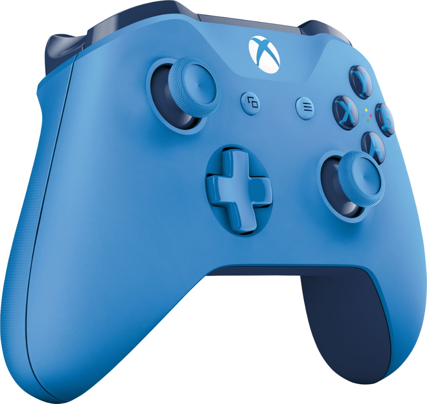 Angle View: Microsoft - Geek Squad Certified Refurbished Wireless Controller for Xbox One and Windows 10 - Blue