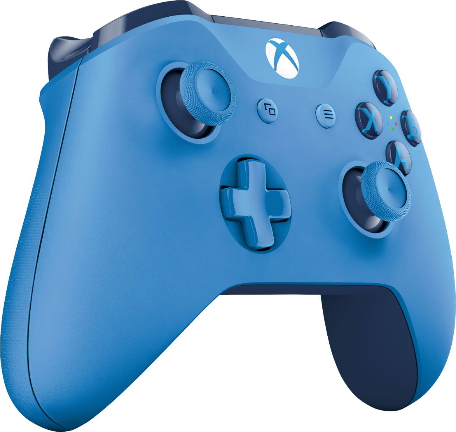 Angle. Microsoft - Geek Squad Certified Refurbished Wireless Controller for Xbox One and Windows 10 - Blue.