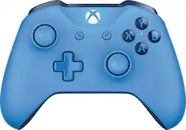 Microsoft - Geek Squad Certified Refurbished Wireless Controller for Xbox One and Windows 10 - Blue