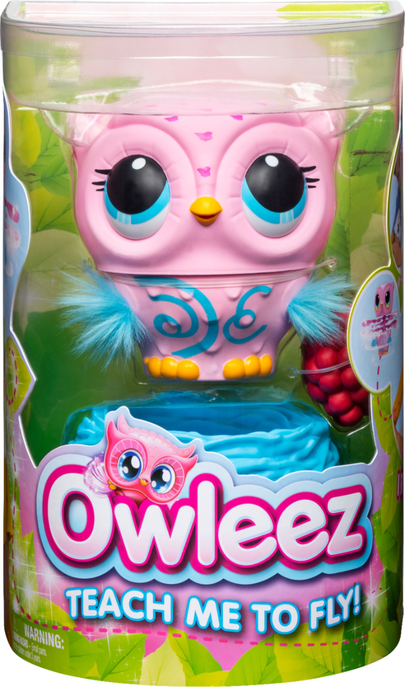 Flying Baby Owl Interactive Toy with Lights & Sounds Owleez Pink 