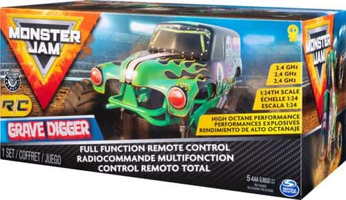 Monster Jam   Official Grave Digger Remote Control Monster Truck Toy  1:24 Scale  2.4 GHz  for Ages 4 and Up