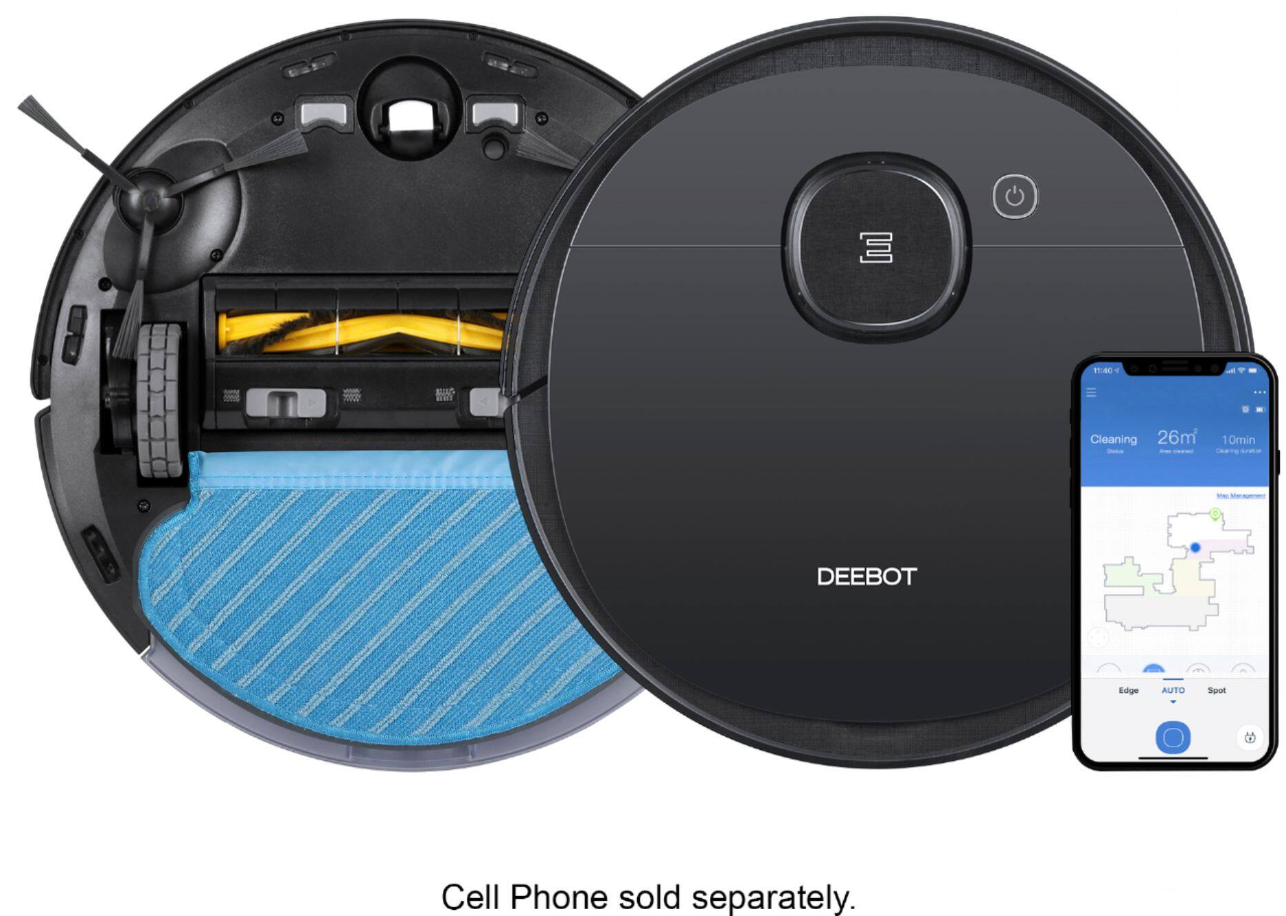 Alt View 11. ECOVACS Robotics - DEEBOT OZMO 950 Wi-Fi Connected Robot Vacuum & Mop - Black.