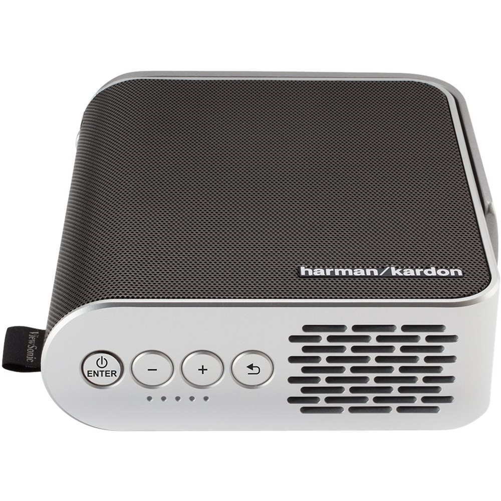 Back View: ViewSonic - M1+ WVGA Wireless Portable Projector - Black/Silver