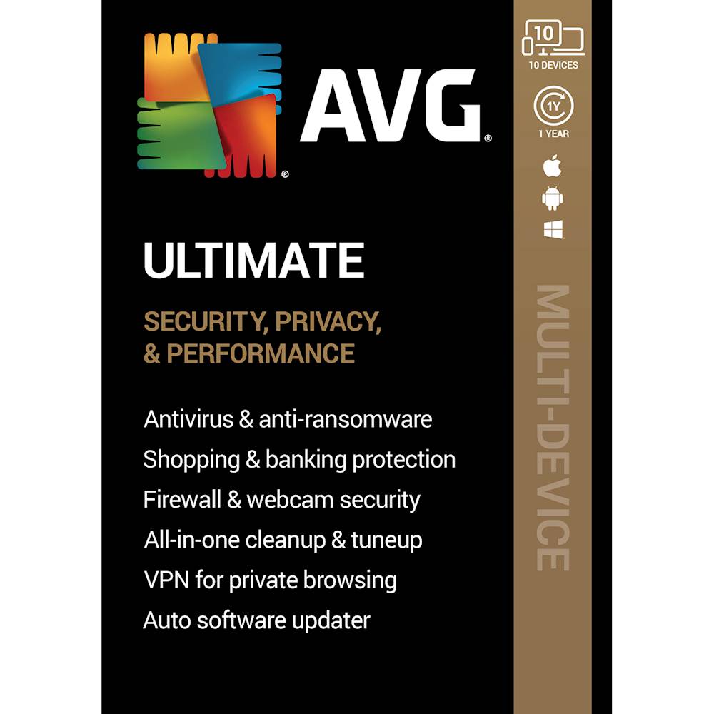 AVG - Ultimate (10 Devices) (1-Year Subscription) - Android, Mac OS, Windows [Digital]
