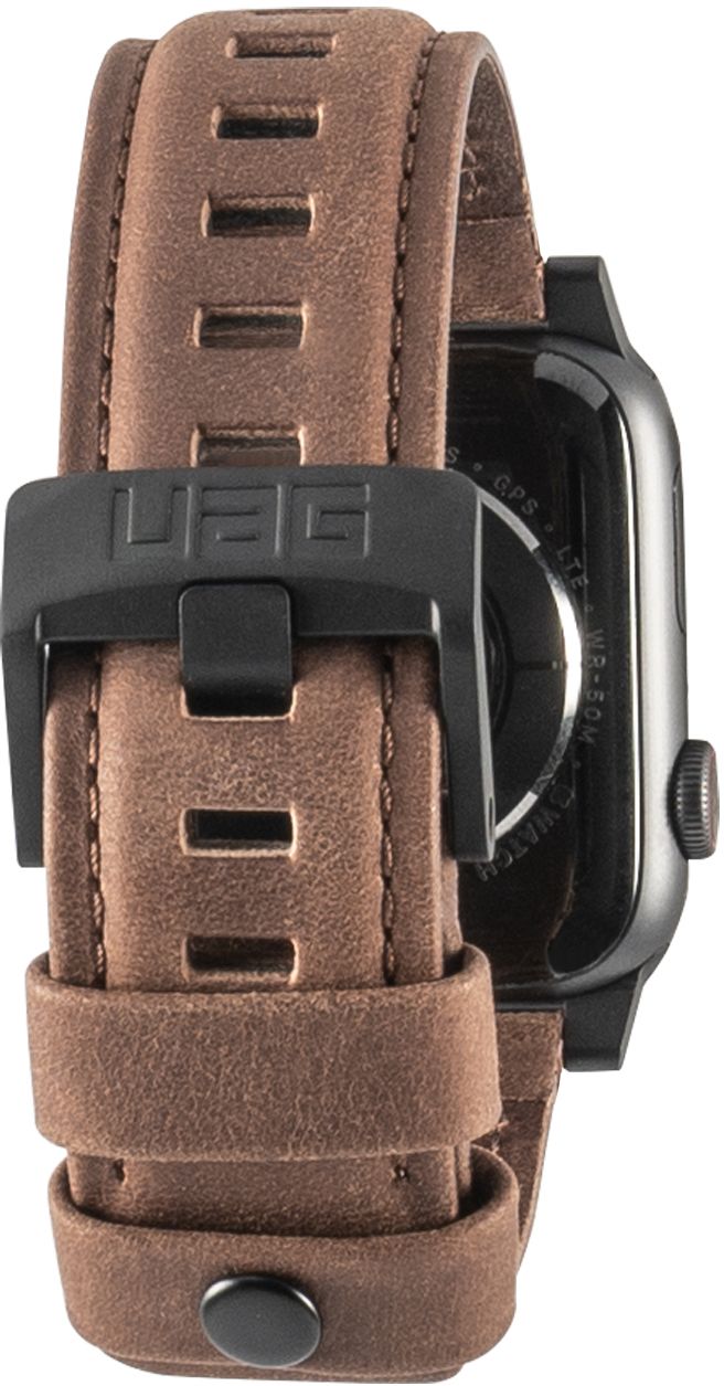 Rustico AC0080-0001-44-BLK Leather Apple Watch Band in Dark Brown