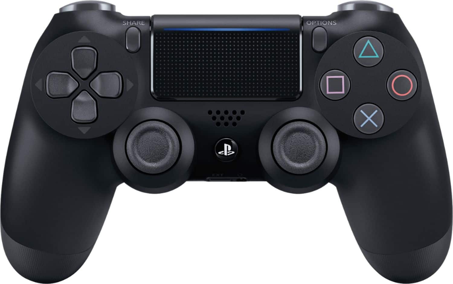 Front. Sony - Geek Squad Certified Refurbished DualShock 4 Wireless Controller for PlayStation 4 - Jet Black.