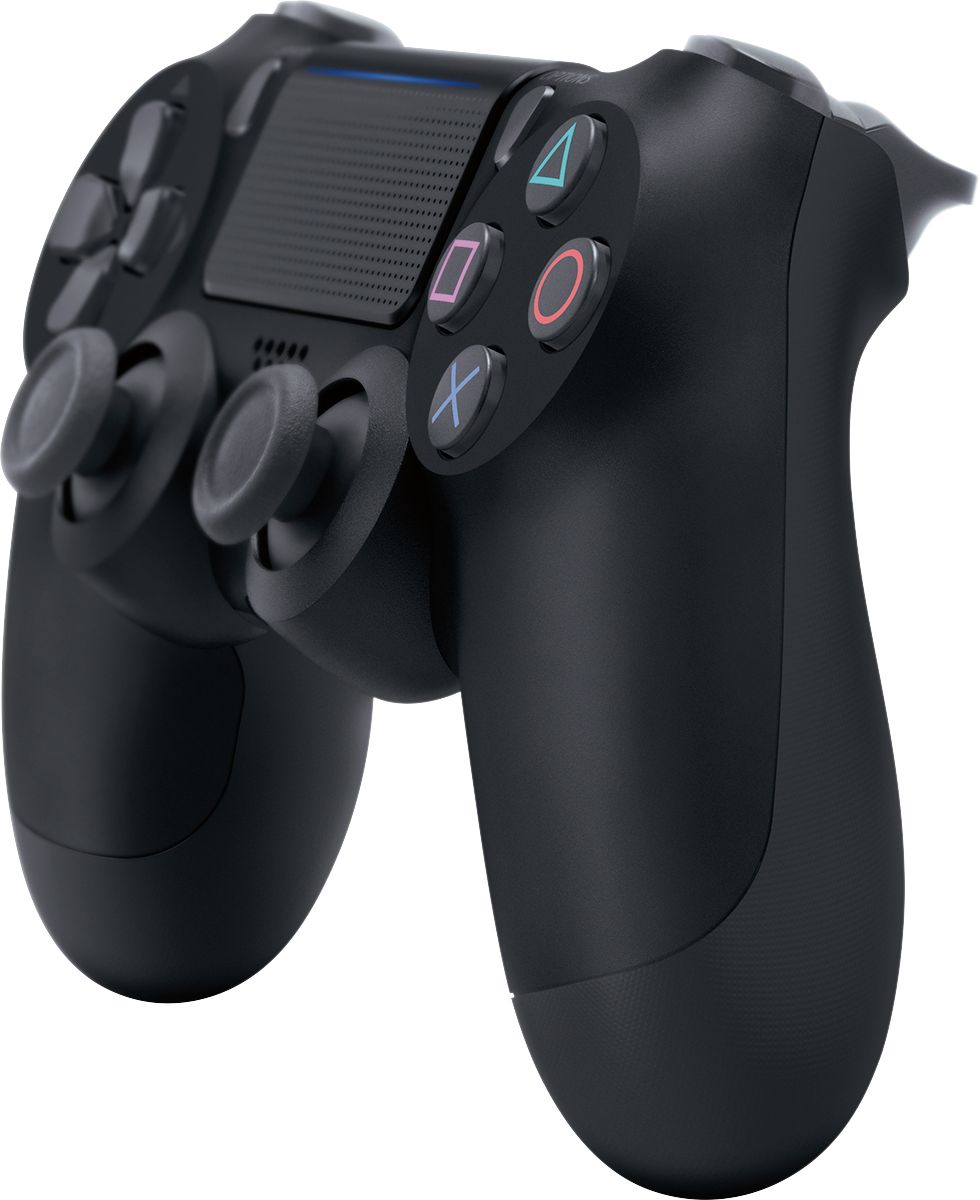 Left View: Sony - Geek Squad Certified Refurbished DualShock 4 Wireless Controller for PlayStation 4 - Jet Black