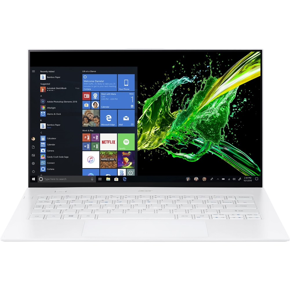 Acer - Swift 7 14" Touch-Screen Laptop - Intel Core i7 - 16GB Memory - 512GB SSD - Moonstone White