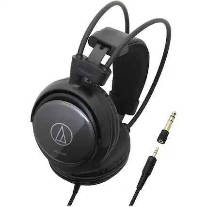Front. Audio-Technica - SonicPro ATH-AVC400 Wired Over-the-Ear Headphones - Black.