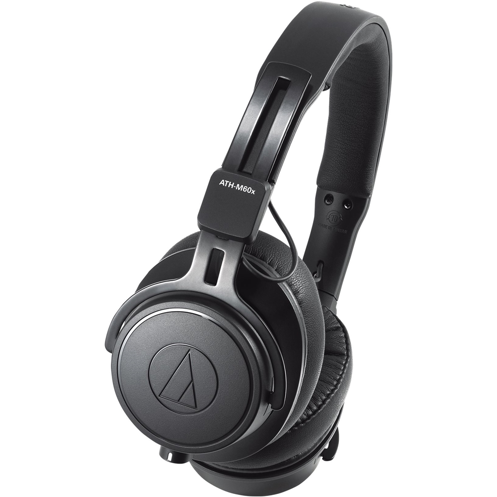 Left View: Audio-Technica - ATH M60x Wired Over-the-Ear Headphones - Black