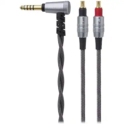 Angle. Audio-Technica - 4' Headphones Cable - Black.