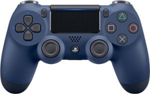 Sony - Geek Squad Certified Refurbished DualShock 4 Wireless Controller for PlayStation 4 - Midnight Blue - Front_Zoom