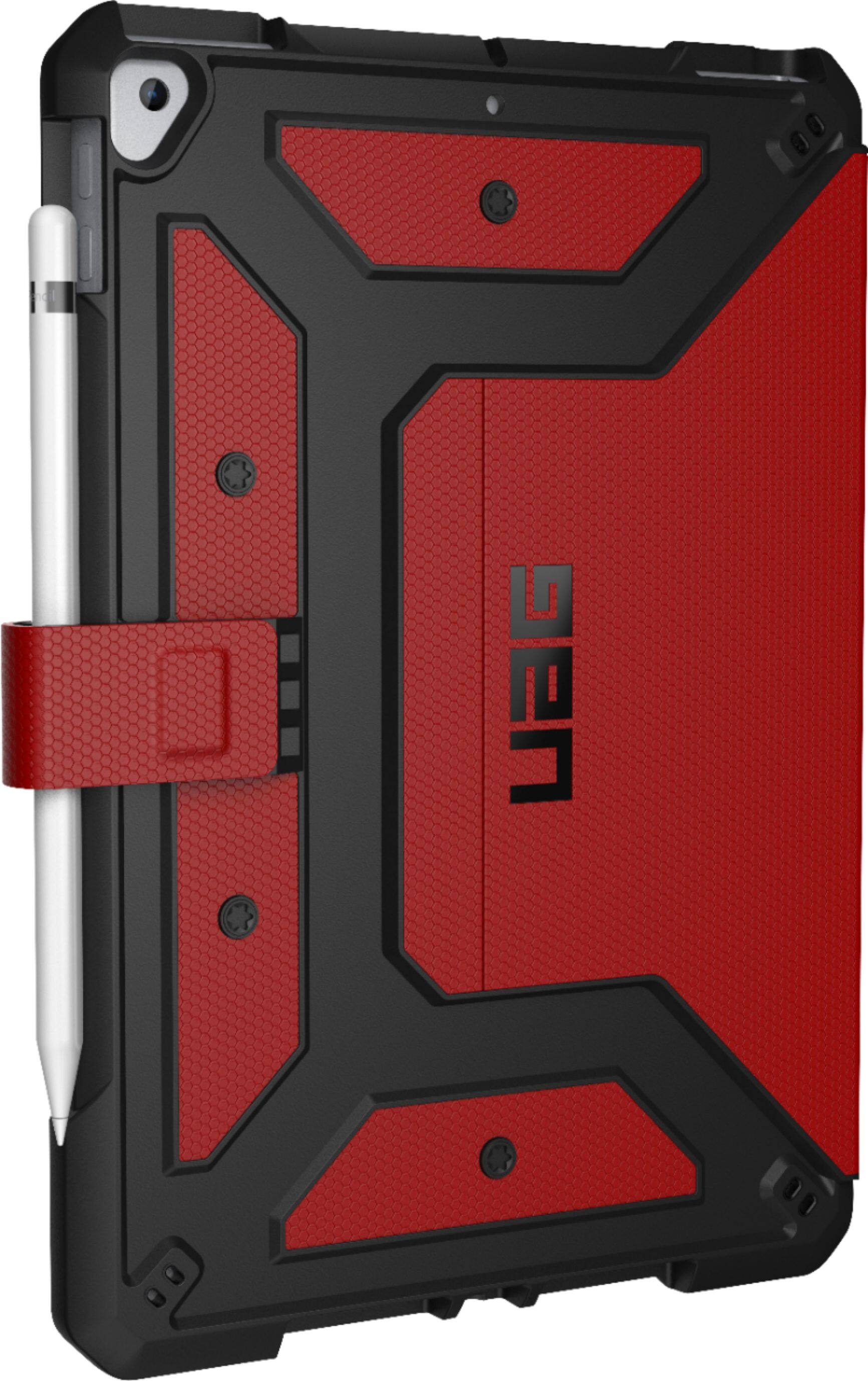 Angle. UAG - Metropolis Folio Case for Apple® iPad® 10.2" (7th Generation 2019) - Magma.