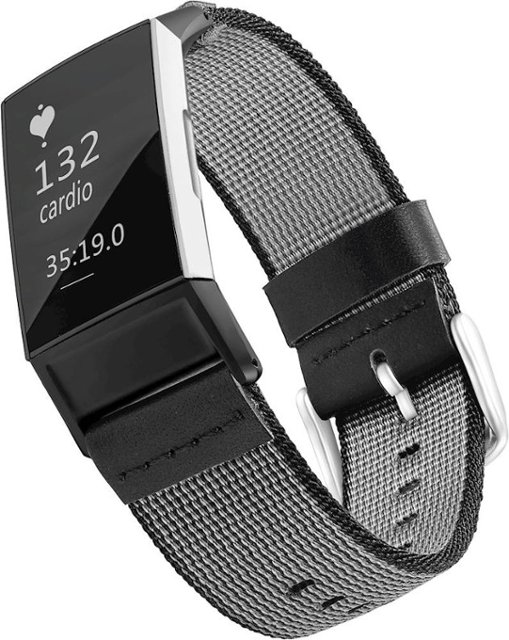 WITHit Nylon Band for Fitbit™ Charge 3 and Charge 4 Black Nylon ...