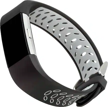 Angle. WITHit - Silicone Sport Band for Fitbit Charge 2 - Black/Gray.