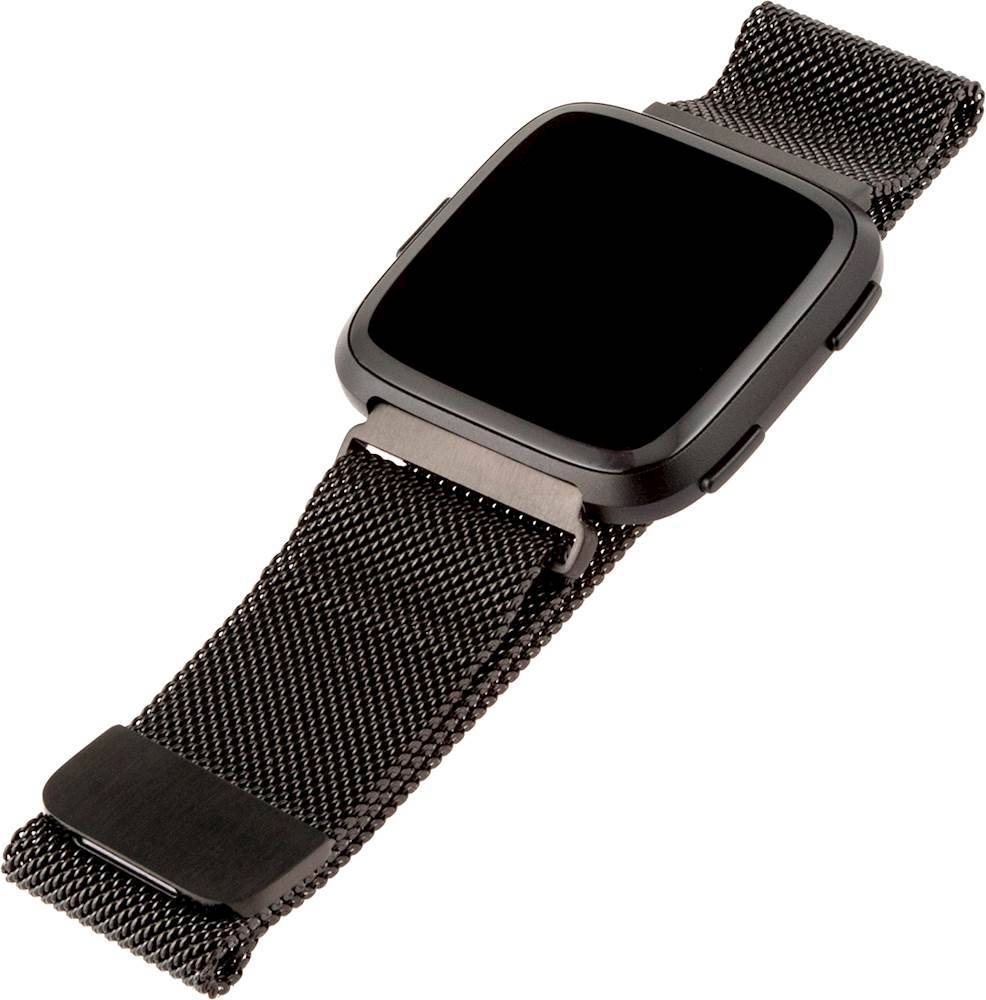 WITHit - Stainless Steel Mesh Band for Fitbit Versa and Versa Lite - Space Gray