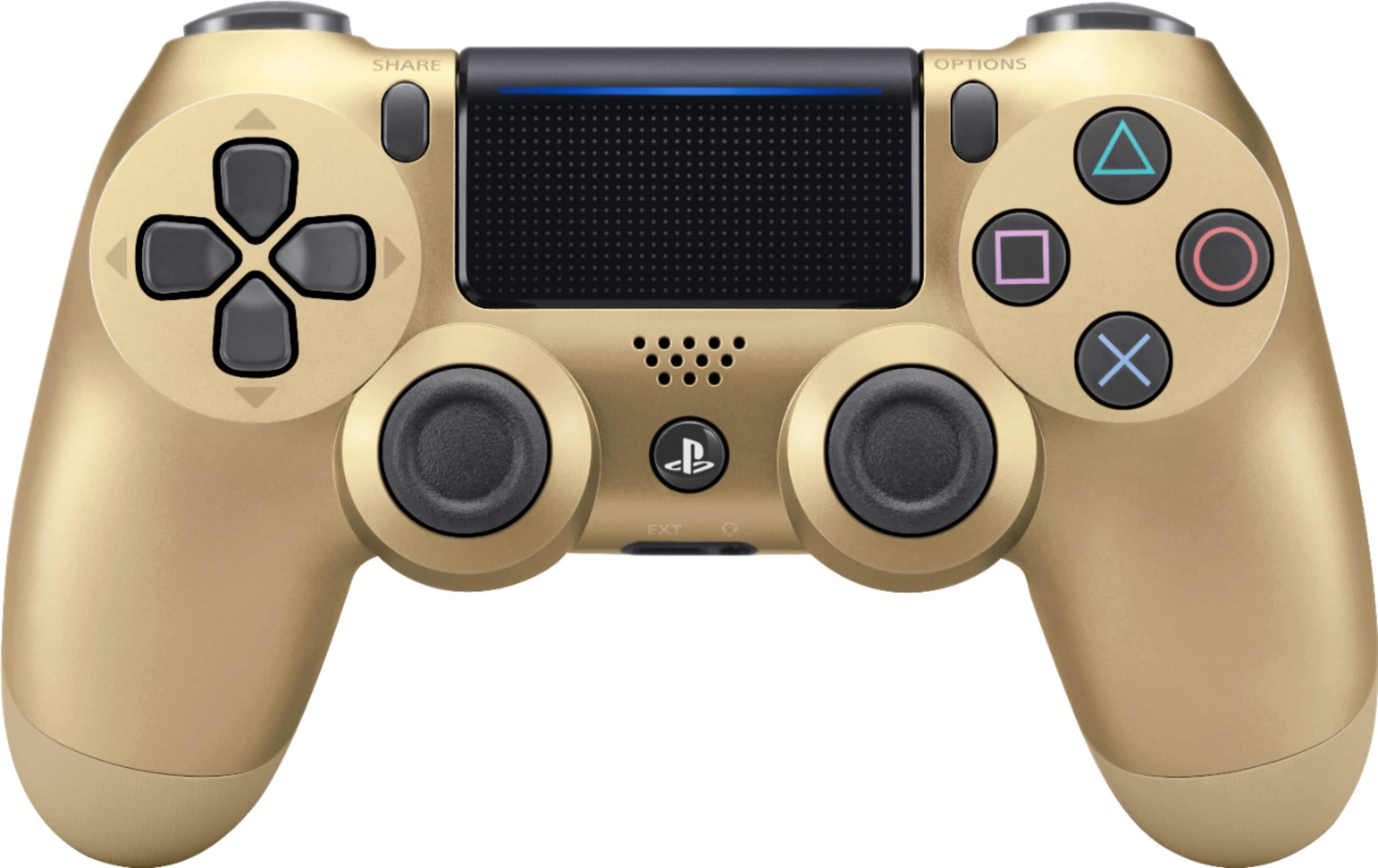 Front. Sony - Geek Squad Certified Refurbished DualShock 4 Wireless Controller for PlayStation 4 - Gold.
