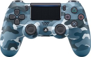 Sony - Geek Squad Certified Refurbished DualShock 4 Wireless Controller for PlayStation 4 - Blue Camouflage - Front_Zoom