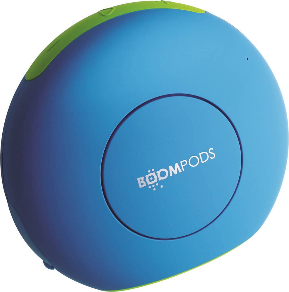 Angle. Boompods - Doubleblaster 2 Portable Bluetooth Speaker - Blue Green.