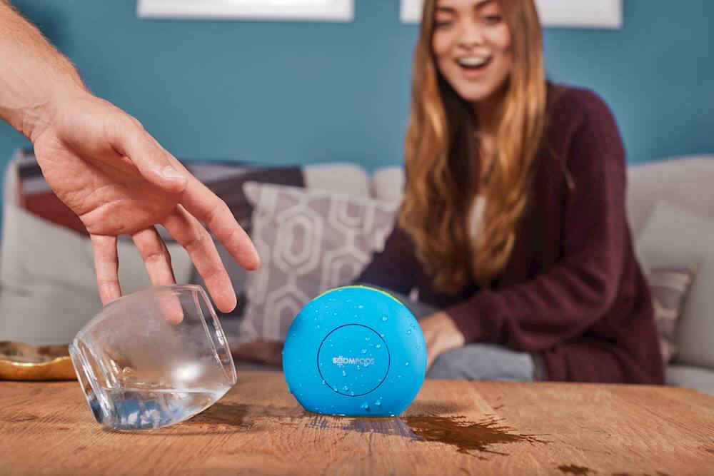 Alt View 14. Boompods - Doubleblaster 2 Portable Bluetooth Speaker - Blue Green.