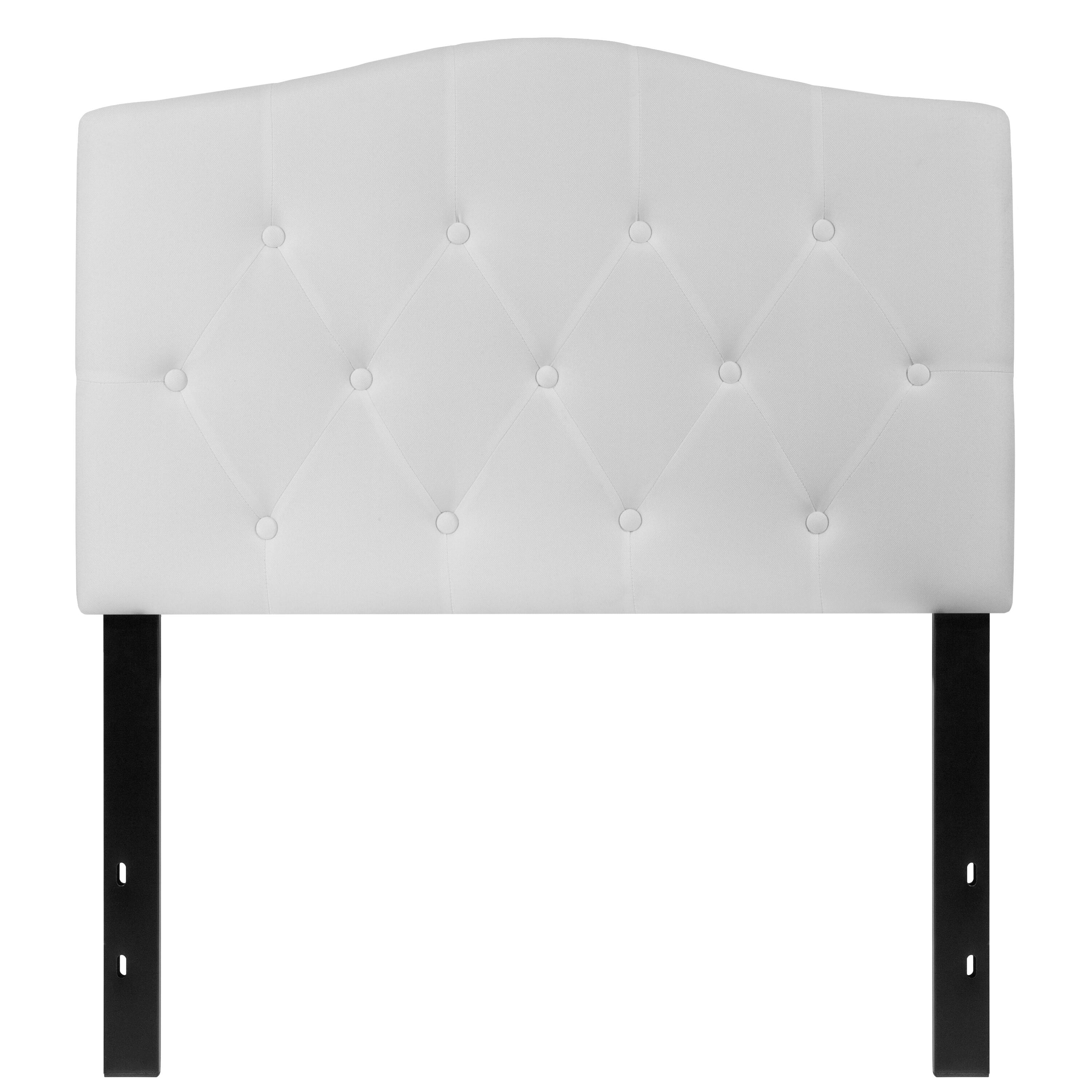 Alt View 5. Emma + Oliver - Arched Button Tufted Upholstered Headboard - White.