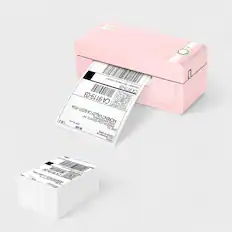 Front. JADENS - 268BT High-Speed Thermal Label Printer – Bluetooth & USB, Ink-Free & BPA-Free, Includes 500 4x6 Shipping Labels - Pink.