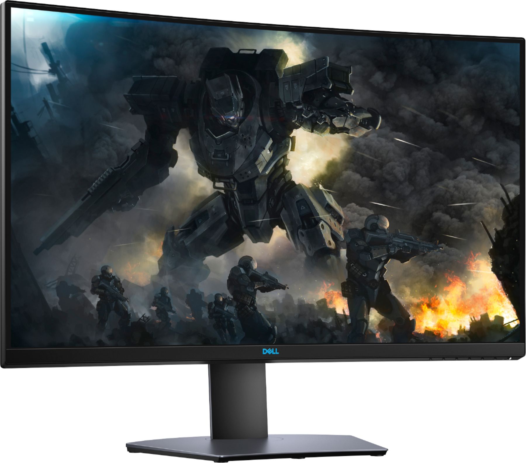 Angle View: Dell - Geek Squad Certified Refurbished 32" LED Curved QHD FreeSync Monitor with HDR