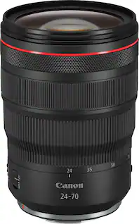Front. Canon - RF24-70mm F2.8L IS USM Standard Zoom Lens for EOS R-Series Cameras - Black.